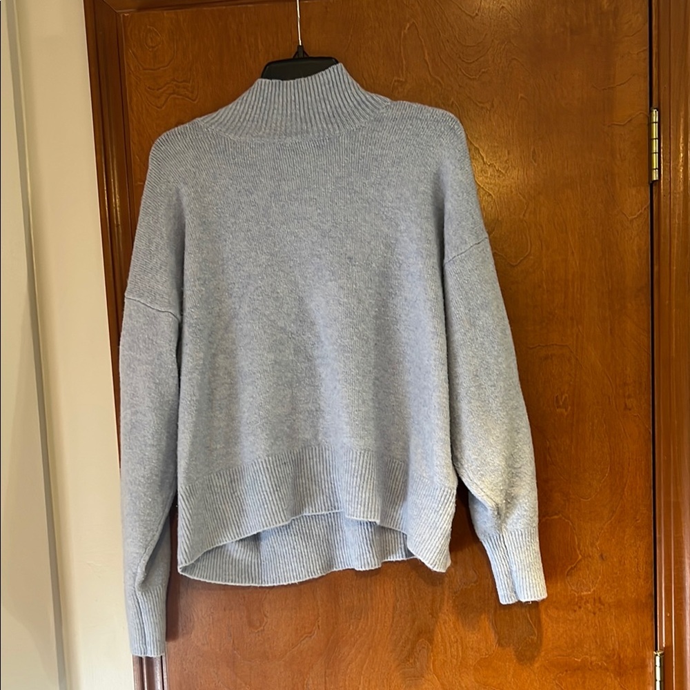 Cozy Light Blue Turtleneck Sweater